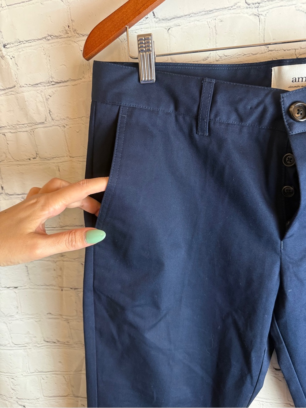 Ami Paris Alexandre Mattiussi Straight-leg Trousers In Blue Large - Picture 7 of 14